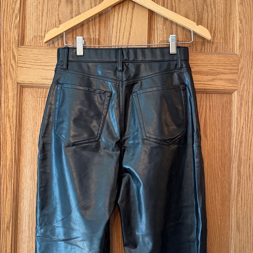 ABERCROMBIE & FITCH Curve Love Black Vegan Leather Ankle Straight Pant - Picture 9 of 10